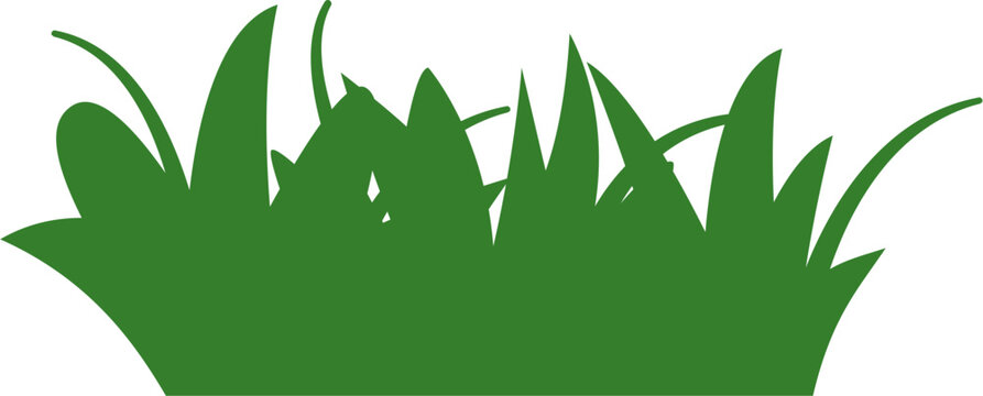 Solid style grass vector illustration. Perfect for nature icons, eco-friendly logos, green project branding, outdoor scenes, and minimalist background elements.
