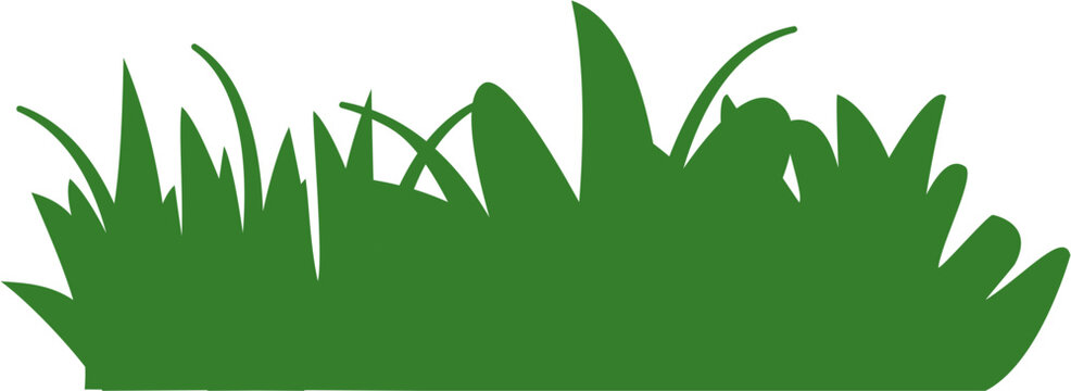 Solid style grass vector illustration. Perfect for nature icons, eco-friendly logos, green project branding, outdoor scenes, and minimalist background elements.