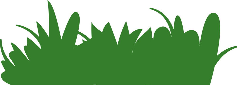 Solid style grass vector illustration. Perfect for nature icons, eco-friendly logos, green project branding, outdoor scenes, and minimalist background elements.