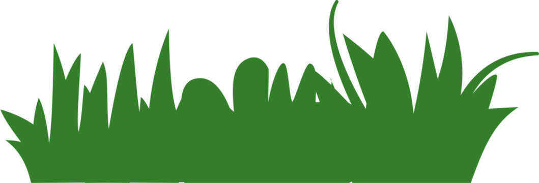 Solid style grass vector illustration. Perfect for nature icons, eco-friendly logos, green project branding, outdoor scenes, and minimalist background elements.