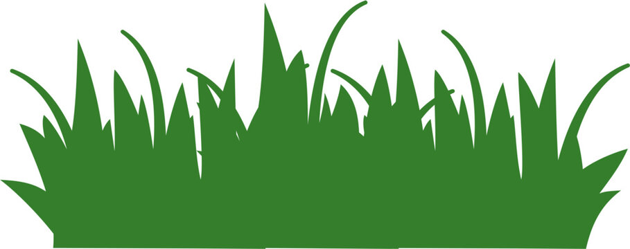 Solid style grass vector illustration. Perfect for nature icons, eco-friendly logos, green project branding, outdoor scenes, and minimalist background elements.