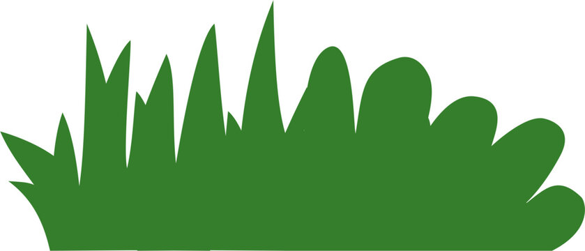 Solid style grass vector illustration. Perfect for nature icons, eco-friendly logos, green project branding, outdoor scenes, and minimalist background elements.