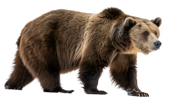 Big brown bear isolated on transparent background
