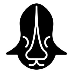 Human Nose Line Icon in Minimal Vector Style