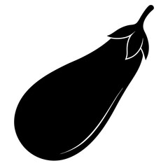Elegant Eggplant Silhouette Icon in Minimalist Style