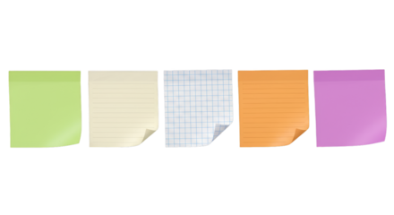 Sticky notes paper design — transparent background
