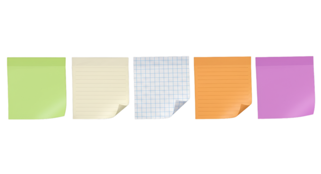 Sticky notes paper design — transparent background - Powered by Adobe
