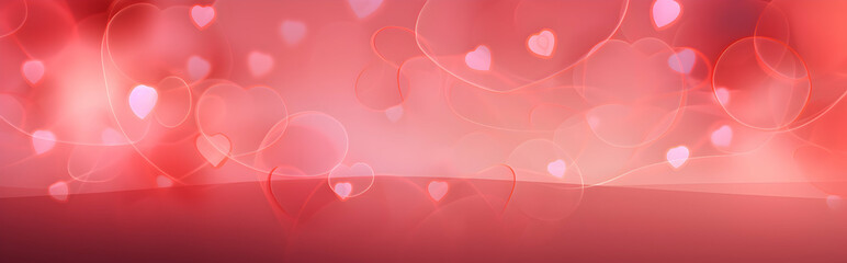 Romantic backdrop featuring softly blurred hearts and elegant circular elements