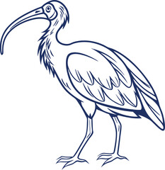 heron on a white background