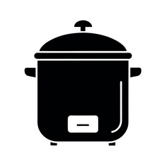 Modern Rice Cooker Vector Silhouette Illustration