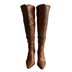 Stylish Brown Over-the-Knee Boots for Women, Perfect for Fashion and Winter Wear in Trendy Settings on transparent background