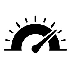 Speedometer icon in flat style representing fast performance delivery or system efficiency - concept of ecommerce speed express metric optimization