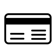 Credit card icon in flat style representing digital payment method or checkout - concept of ecommerce transaction shopping finance debit banking