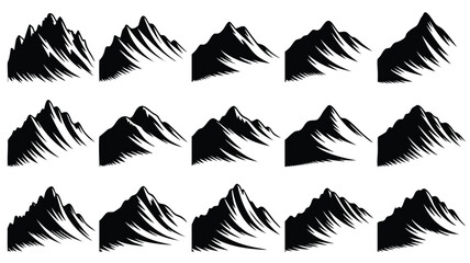 Obraz premium A collection of diverse mountain silhouettes, perfect for graphic design projects