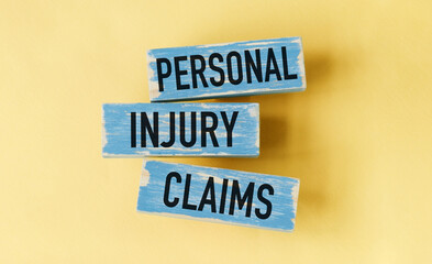 Wooden blocks with words Personal injury claims.