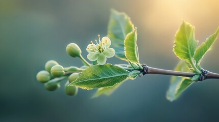 Serenity Unfolds: A Gentle Blossom Announces the Arrival of Verdant Spring
