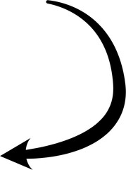 Curved arrow vector in clean, minimal style. Ideal for diagrams, infographics, UI navigation, process flow, business presentations, and educational visuals.