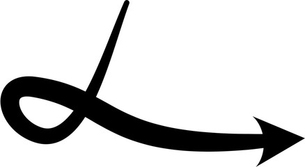 Curved arrow vector in clean, minimal style. Ideal for diagrams, infographics, UI navigation, process flow, business presentations, and educational visuals.