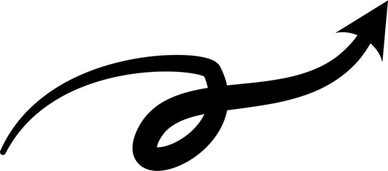 Curved arrow vector in clean, minimal style. Ideal for diagrams, infographics, UI navigation, process flow, business presentations, and educational visuals.