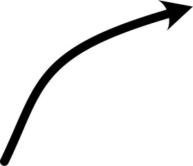 Curved arrow vector in clean, minimal style. Ideal for diagrams, infographics, UI navigation, process flow, business presentations, and educational visuals.