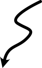 Curved arrow vector in clean, minimal style. Ideal for diagrams, infographics, UI navigation, process flow, business presentations, and educational visuals.