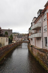The river in the center of Altensteig, Germany     