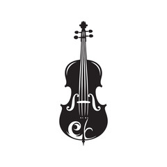 Obraz premium Soulful Strings: An Elegant Collection of Cello Vector Silhouettes Highlighting the Graceful Form, Deep Resonance, and Classical Beauty of This Timeless Bowed String Instrument