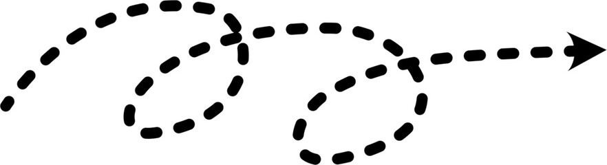 Dashed dotted line arrow vector for use in infographics, presentations, flowcharts, and process guides. Minimalist and versatile element for visual storytelling.