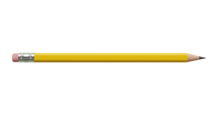 Pencil yellow write draw art — transparent background
