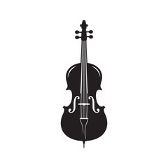 Fototapeta premium Soulful Strings: An Elegant Collection of Cello Vector Silhouettes Highlighting the Graceful Form, Deep Resonance, and Classical Beauty of This Timeless Bowed String Instrument