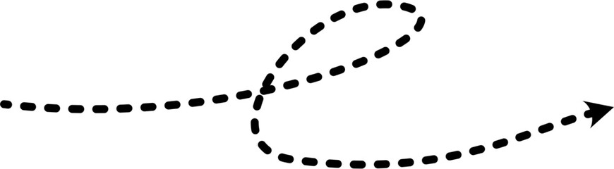 Dashed dotted line arrow vector for use in infographics, presentations, flowcharts, and process guides. Minimalist and versatile element for visual storytelling.