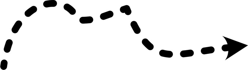 Dashed dotted line arrow vector for use in infographics, presentations, flowcharts, and process guides. Minimalist and versatile element for visual storytelling.