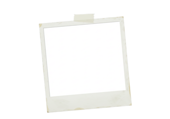 Blank frame with tape mockup — transparent background