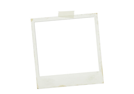 Blank frame with tape mockup — transparent background