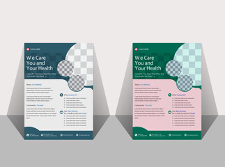 Corporate healthcare and medical flyer or poster design layout, Simple medical flyer design template Professional creative medical flyer template