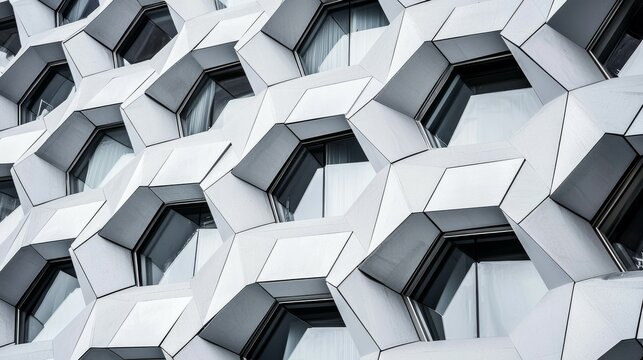 Gray Hexagon Textured Aluminum Composite Panels for Building Facades