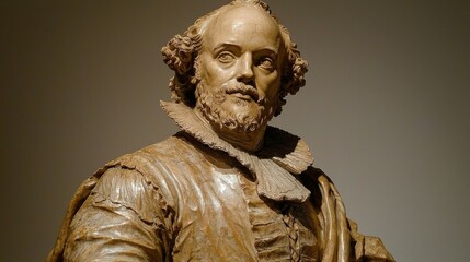 Intricate Sculpture of William Shakespeare - Timeless Literary Icon