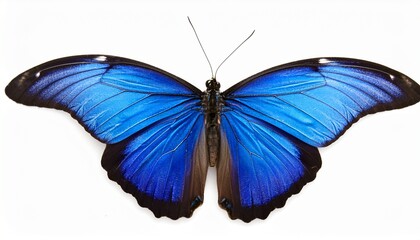 Obraz premium blue butterfly isolated on white background