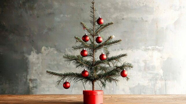 Minimalist Christmas Tree with Sparse Branches