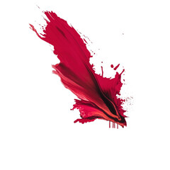 Bold Burgundy Paint Brush Stroke on White &ndash; Artistic Abstract Background
