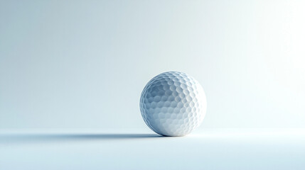 studio photography of a golf ball, soft gradient background (white to light grey), subtle shadows, high detail, diffused lighting, professional studio setup --v 6 --ar 3:2 --style photographic

