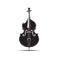 Naklejka premium Resonant Depth: A Dynamic Collection of Double Bass Vector Silhouettes Celebrating the Powerful Sound, Elegant Shape, and Rich History of This Iconic Orchestral String Instrument.