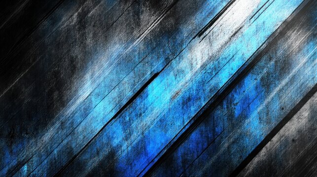 Dark, diagonal wooden planks with faded blue tones.