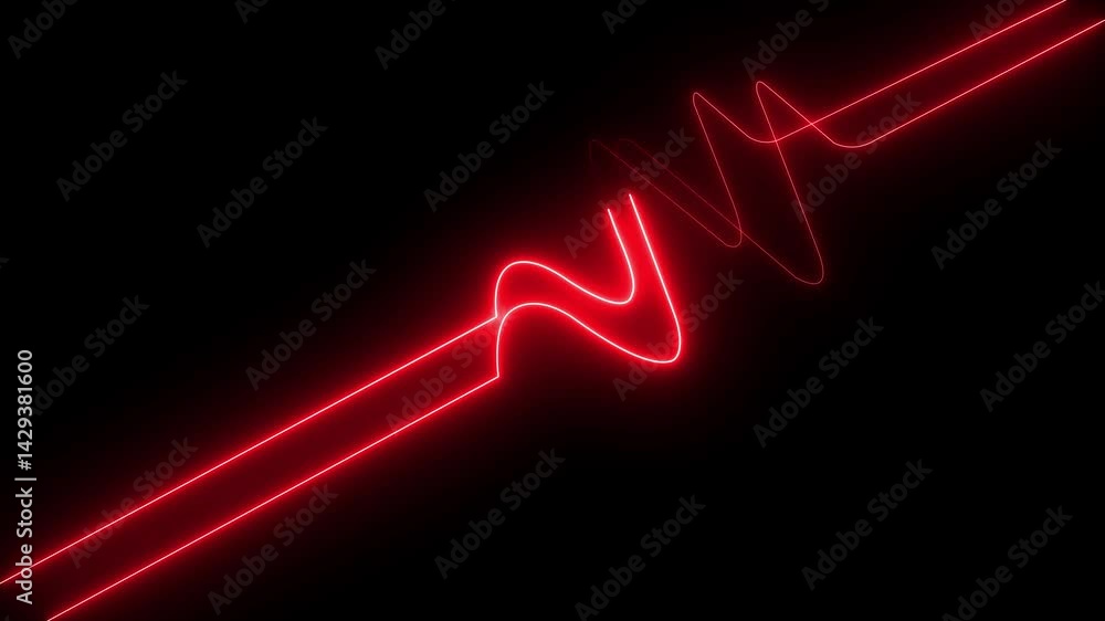 Poster abstract glowing neon lights blinking lines moving animation. colorful neon line moving on black bac