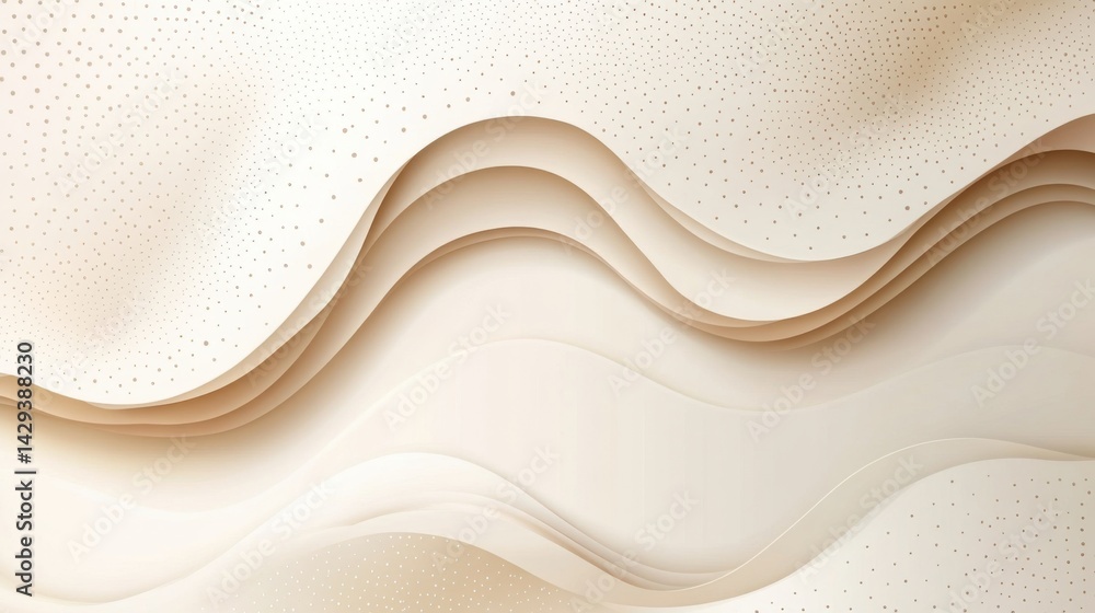 Fototapete abstract background with soft ecru tones dotted design and eggshell paper texture