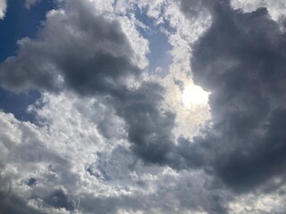 clouds and sun in the sky