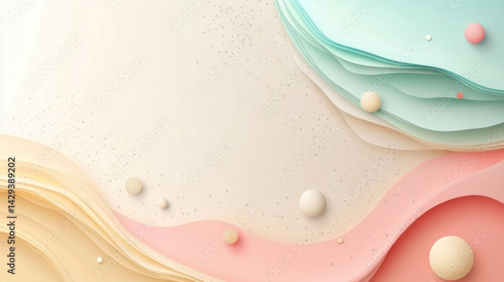 Poster abstract background with soft ecru tones dotted design and eggshell paper texture