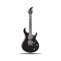 Obraz premium Electric Energy: A Bold Collection of Electric Guitar Vector Silhouettes Celebrating the Iconic Shape, Electric Power, and Rock ‘n’ Roll Spirit of This Timeless Instrument.