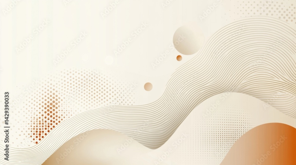 Poster abstract background with soft ecru tones dotted design and eggshell paper texture