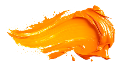 A brush stroke of orange paint